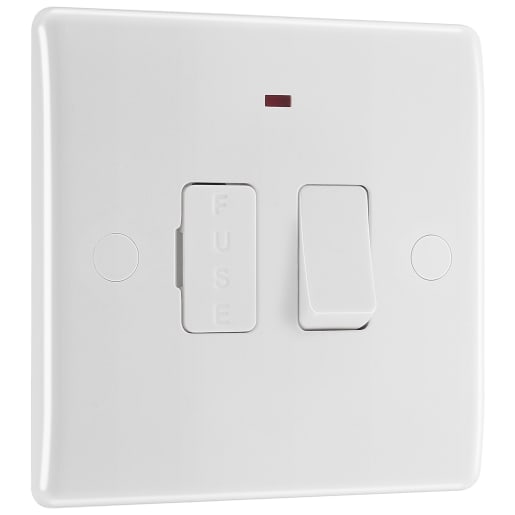 BG 800 Series Switched Fuse Connection Unit with LED Round Edge White