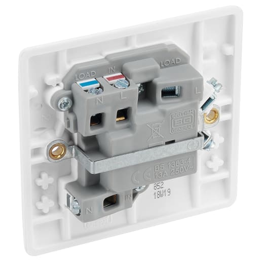 BG 800 Series Switched Fuse Connection Unit with LED Round Edge White
