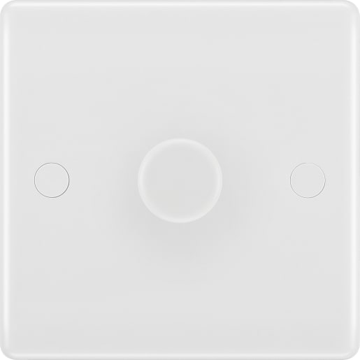 BG 800 Series Single Wall Dimmer Switch White Moulded Round Edge