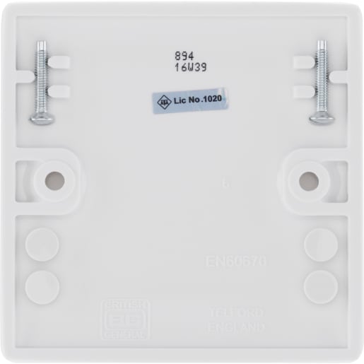 BG 800 Series Single Electrical Blank Plate Round Edge White Moulded