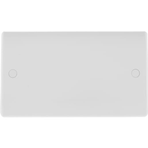 BG 800 Series Double Electrical Blank Plate Round Edge White Moulded