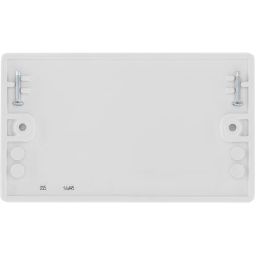 BG 800 Series Double Electrical Blank Plate Round Edge White Moulded