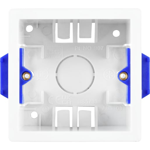 BG 900 Series Single Dry Lining Box 35mm Square Edge White