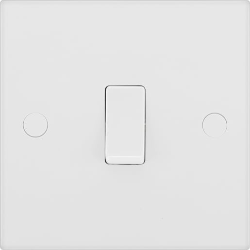 BG 900 Series 20A Single Wall Light Switch White Moulded Square Edge