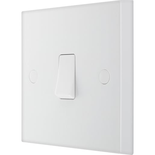 BG 900 Series 20A Single Wall Light Switch White Moulded Square Edge