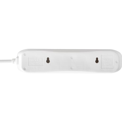 Masterplug Basic 4 Socket Extension Lead 2m Cable Power Strip White