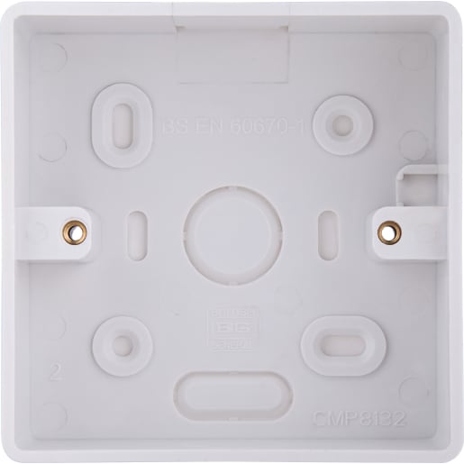 BG PVC Rounded Single Surface Box White 32mm