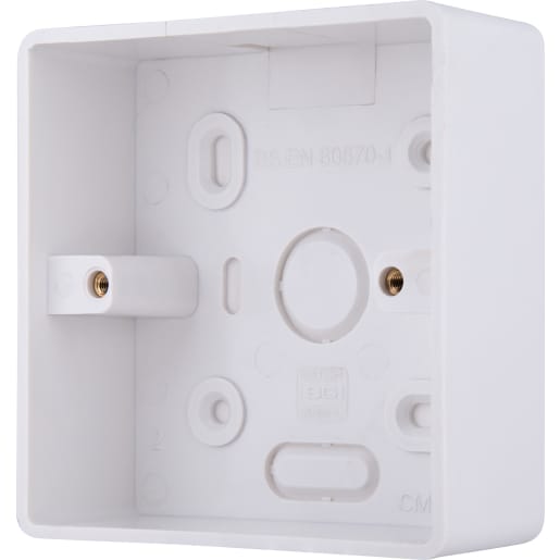 BG PVC Rounded Single Surface Box White 32mm
