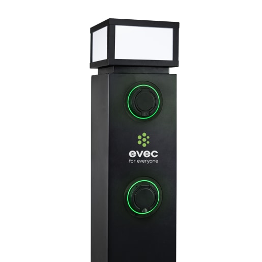 EVEC Pedestal EV Charger 7.4kw Type 2 Dual Socket