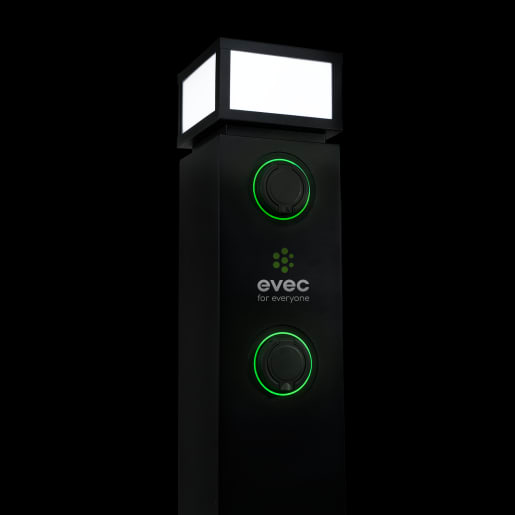 EVEC Pedestal EV Charger 22kw Type 2 Dual Socket