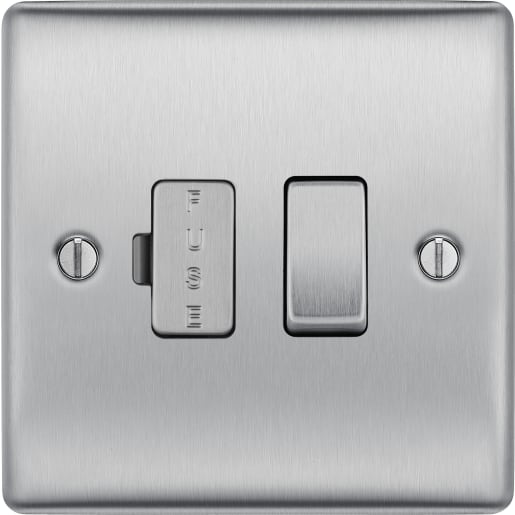 BG Nexus Metal 13A Switched Fused Connection Unit Brushed Steel