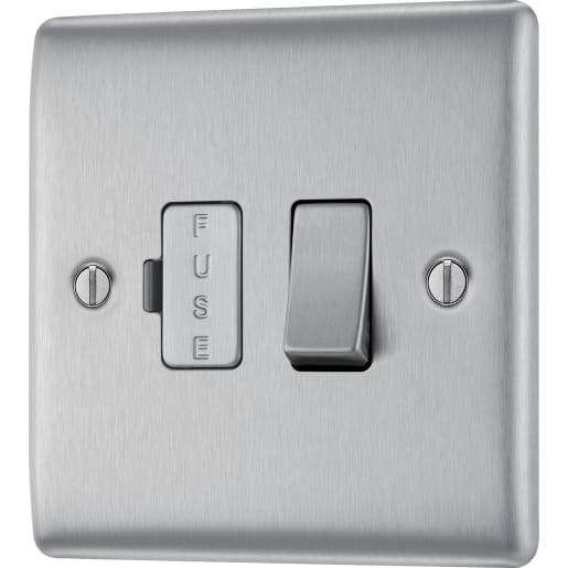 BG Nexus Metal 13A Switched Fused Connection Unit Brushed Steel