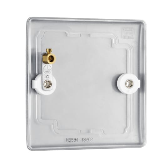 BG Nexus Metal Single Electrical Blank Plate Brushed Steel