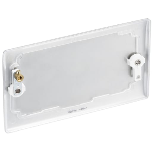 BG Nexus Metal Double Electrical Blank Plate Brushed Steel