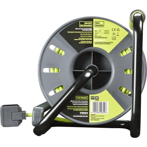 Masterplug Four Socket 13A Medium Open Reel with 25m Cable