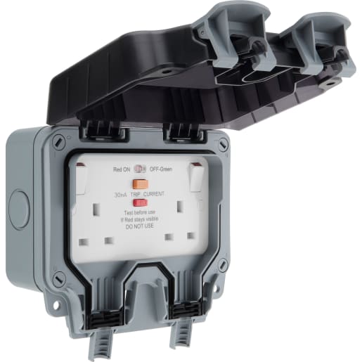 BG Nexus Storm Weatherproof Outdoor 13A Type A RCD Double Socket IP66