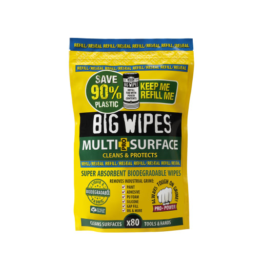 Big Wipes Multi-Surface PRO+ Bio Wipes Refill Pouch of 80