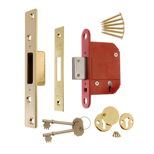 ERA British Standard Fortress 5 Lever Mortice Deadlock 76mm in Brass Finish.