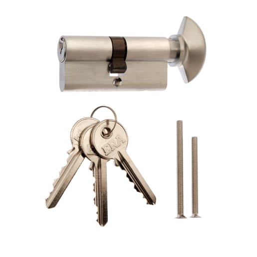 ERA 35/35 6 Pin Euro Profile Thumbturn Door Cylinder Satin