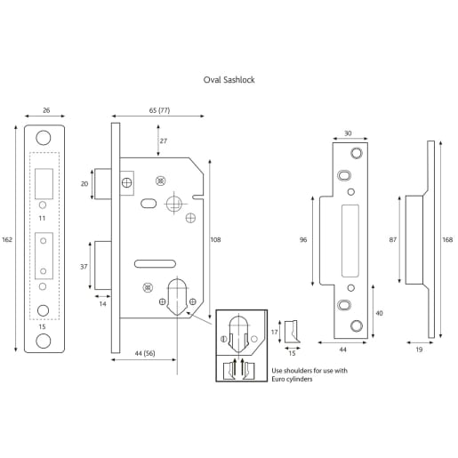 ERA Viscount Oval Cylinder Mortice Sashlock 76mm Satin 