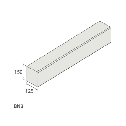 Marshalls Bullnosed Straight Kerb 915 x 125 x 150mm Grey
