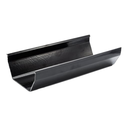 FloPlast RGS4B 114mm Square Rainwater Gutter Black