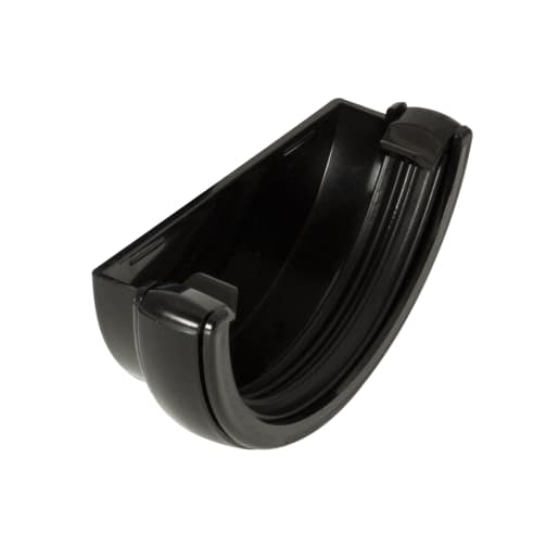FloPlast RE1B 112mm Half Round Rainwater External Stopend Black
