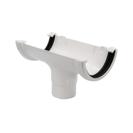 FloPlast RO1W 112mm Half Round Rainwater Running Outlet White