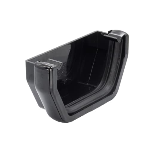 FloPlast RES1B 114mm Square Rainwater External Stopend Black