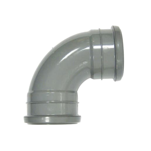 FloPlast SP561G 87½° 110mm Soil Double Socket Bend Grey