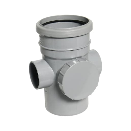 FloPlast SP274G 110mm Soil Single Socket Access Pipe Grey