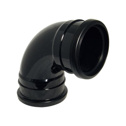 FloPlast SP561B 87½° 110mm Soil Double Socket Bend Black
