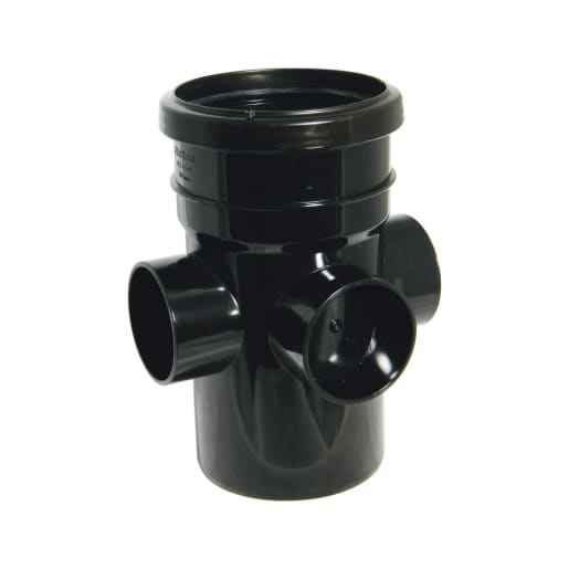 FloPlast SP581B 110mm Soil Single Socket Boss Pipe Black
