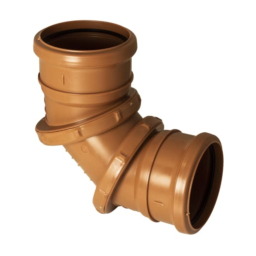 FloPlast D560 0-90° 110mm Underground Double Socket Adjustable Bend