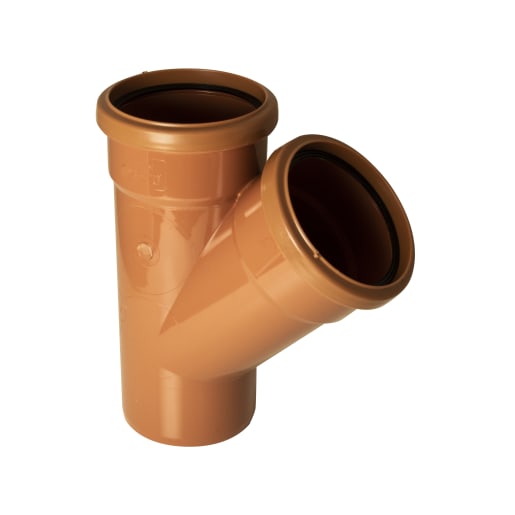 FloPlast D210 45° 110mm Underground Double Socket Junction