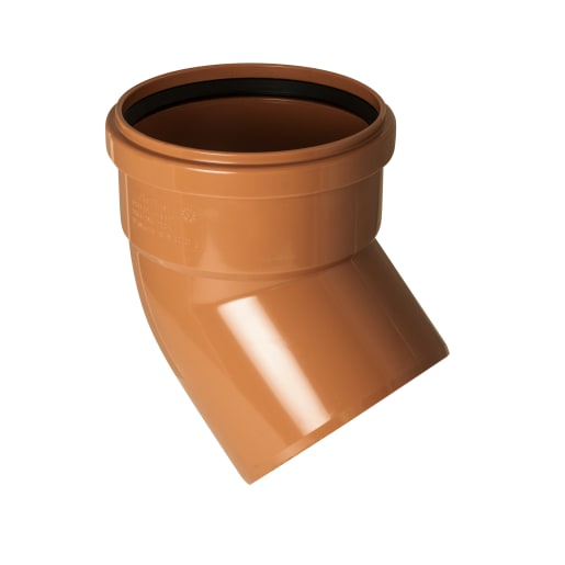 FloPlast 6D163 45° 160mm Underground Single Socket Bend