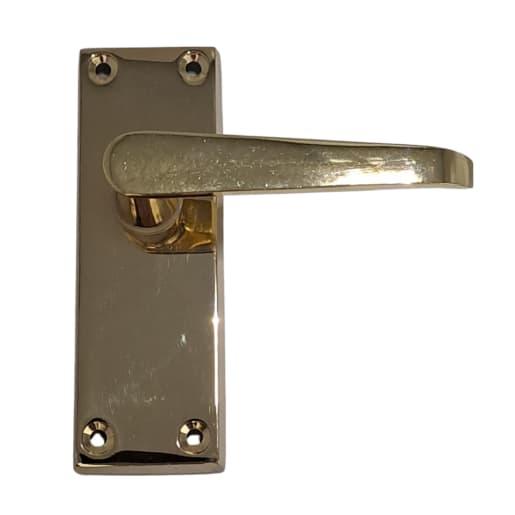 Victorian Straight Lever Latch Door Handle Brass