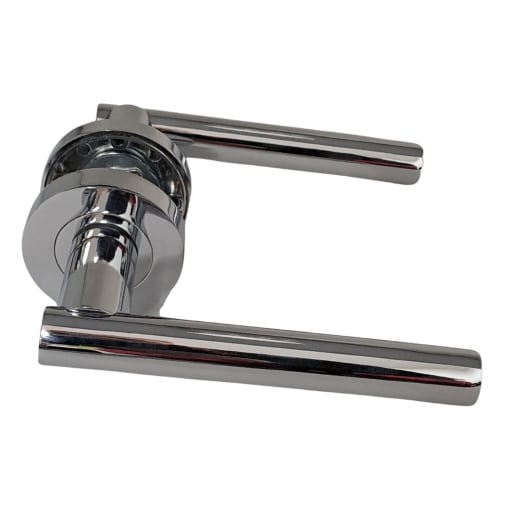 Aurelia Door Handle Lever on Rose 50 x 10mm Pair Chrome