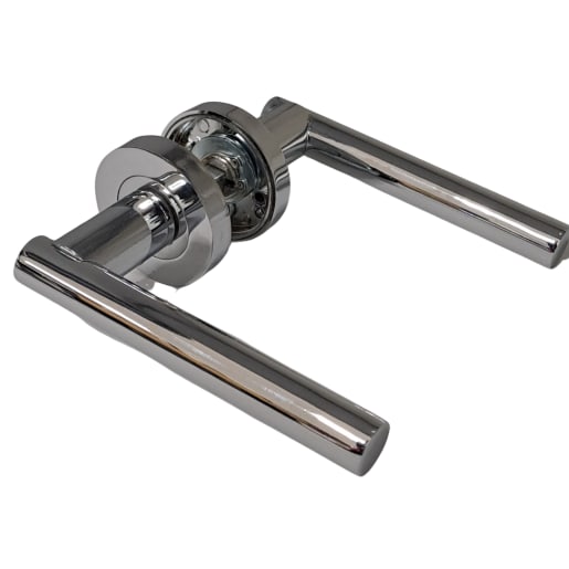 Aurelia Door Handle Lever on Rose 50 x 10mm Pair Chrome