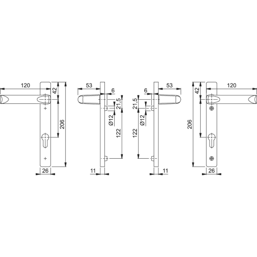 Hoppe London Handle Set White 92mm c/c 56-70mm Thick Doors 8mm Spindle