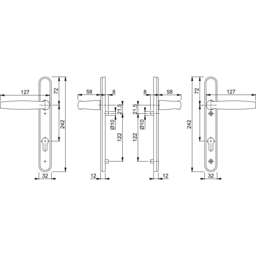 Hoppe Atlanta Door Handle Set Anodised Gold