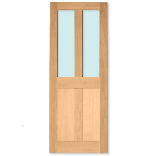 Heritage External Oak 4 Panel Glazed Custom Door 44mm