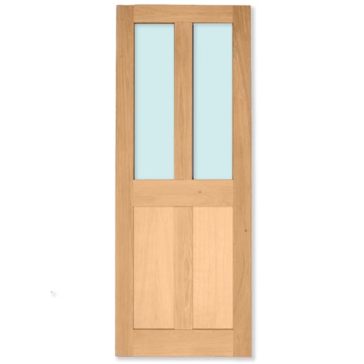 Heritage External Oak 4 Panel Glazed Custom Door 44mm