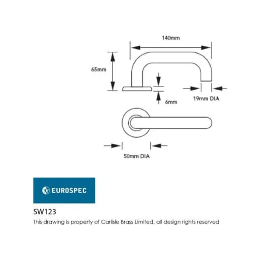 Eurospec Safety Lever Concealed on Sprung Rose Satin Stainless Steel