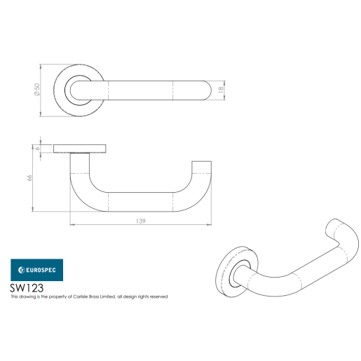 Eurospec Safety Lever Concealed on Sprung Rose Satin Stainless Steel