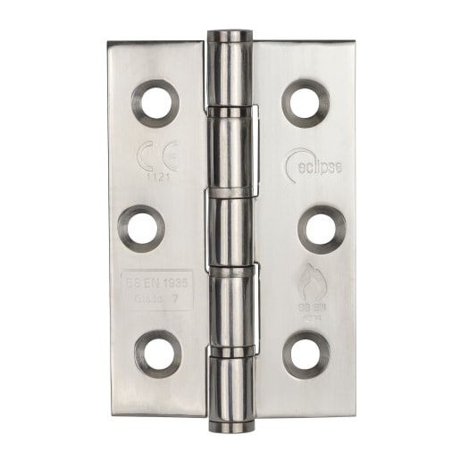 Washered Hinge 76 x 51 x 2mm Polished Stainless Steel