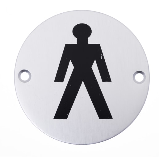 Frisco Male Symbol 75mm FD60 Satin Aluminium