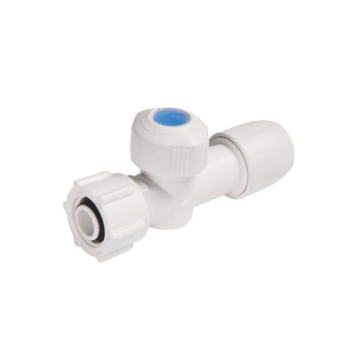 Hep2O Straight Service Valve 90 x 15mm White