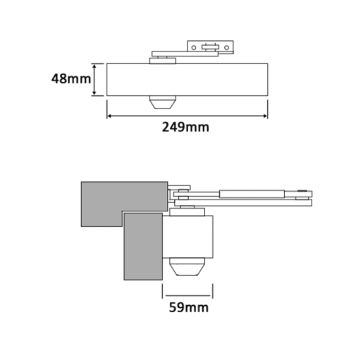 Briton 2003 Overhead Fire Door Closer - Silver