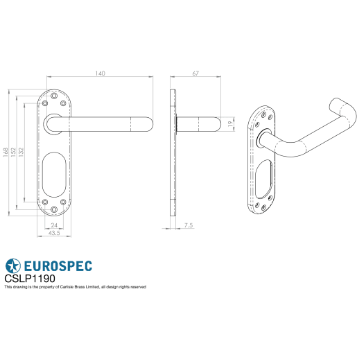Eurospec Steelworx Safety Lever on Inner Backplate Satin Stainless Steel